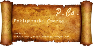 Peklyanszki Csenge névjegykártya